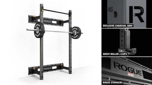 Rogue RML-3WC Fold Back Wall Mount Rack - Charcoal | Rogue Fitness